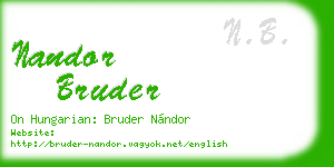 nandor bruder business card